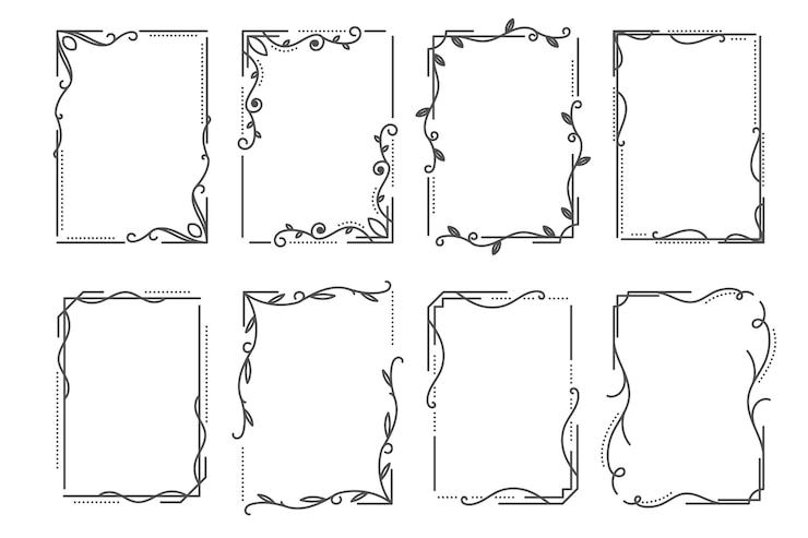 Vector gratuito conjunto de marco ornamental caligráfico