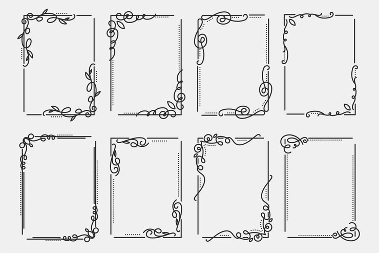 Vector gratuito conjunto de marco ornamental caligráfico
