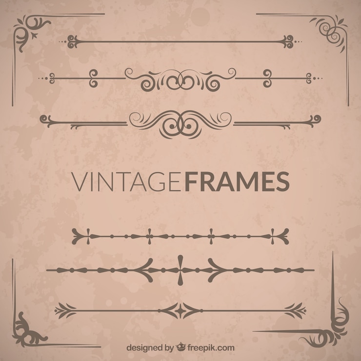 Vector gratuito conjunto de marco ornamental vintage