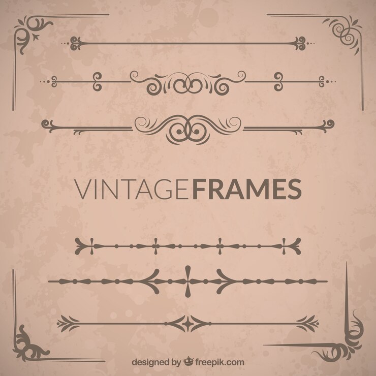 Vector gratuito conjunto de marco ornamental vintage