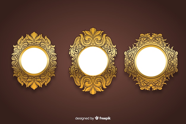 Vector gratuito conjunto de marco ornamental vintage