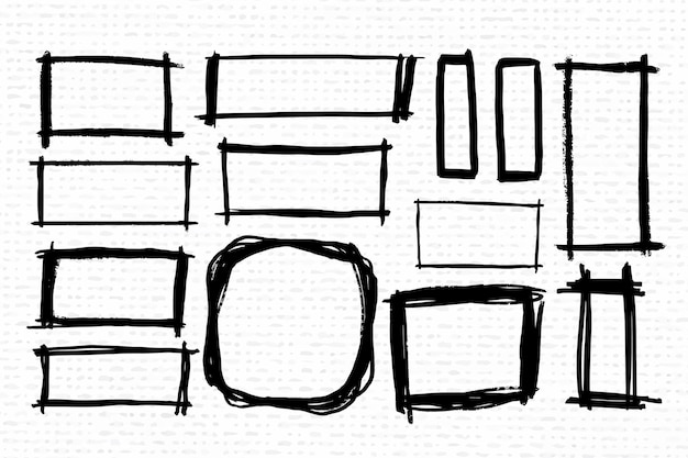 Conjunto de marcos de doodle