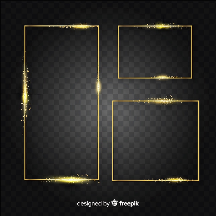 Vector gratuito conjunto de marcos dorados realistas