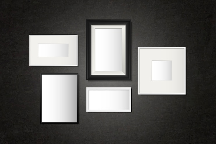 Vector gratuito conjunto de marcos de galería