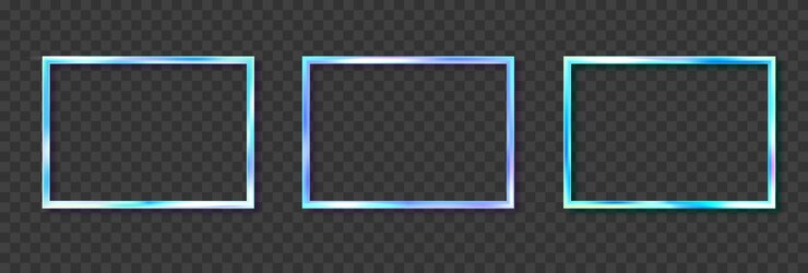 Vector gratuito conjunto de marcos holográficos rectangulares marco de refracción de cristal elemento de diseño vectorial