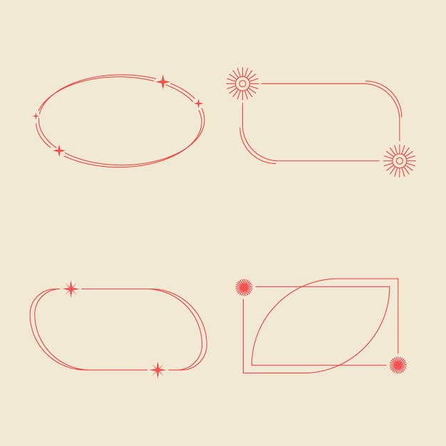 Conjunto de marcos lineales minimalistas de diseño plano