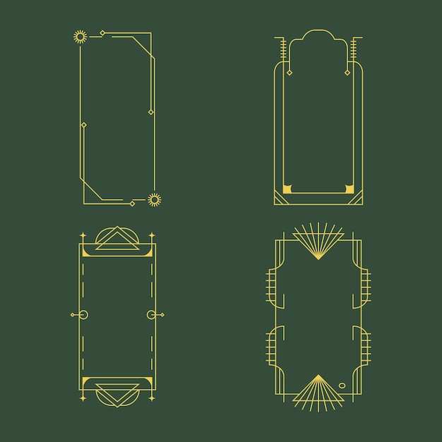 Conjunto de marcos lineales minimalistas de diseño plano