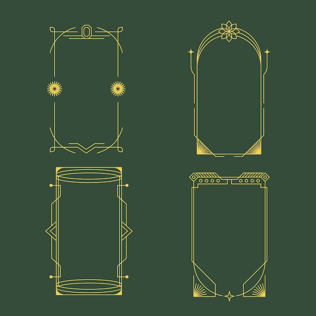 Conjunto de marcos lineales minimalistas de diseño plano