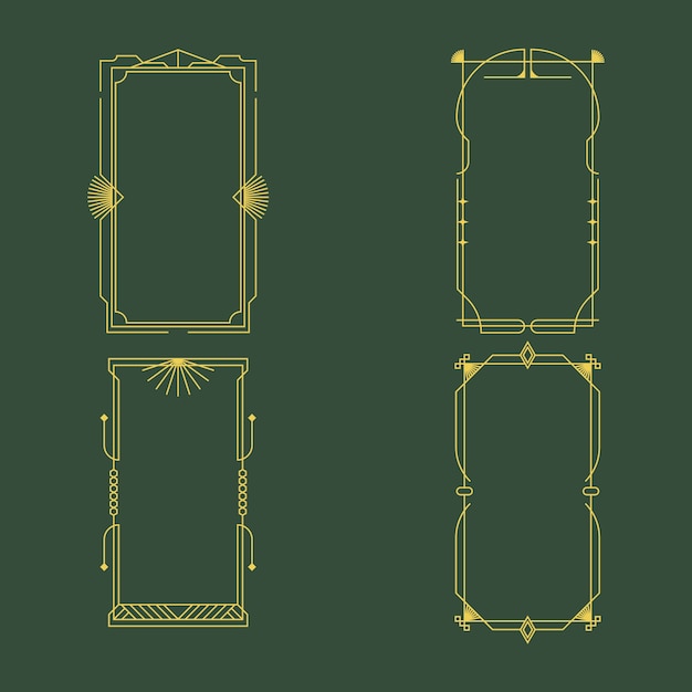 Conjunto de marcos lineales minimalistas de diseño plano