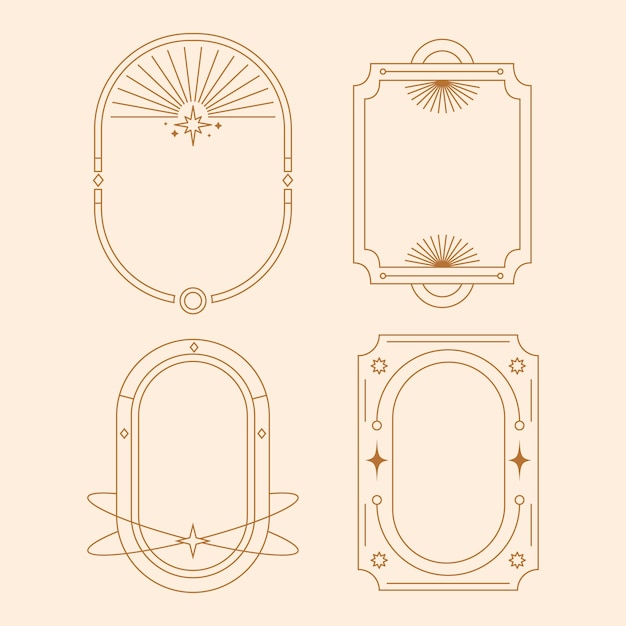 Conjunto de marcos lineales minimalistas de diseño plano