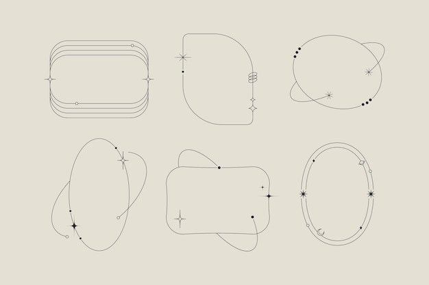 Conjunto de marcos lineales minimalistas de diseño plano
