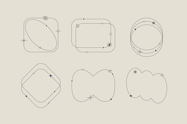 Conjunto de marcos lineales minimalistas de diseño plano