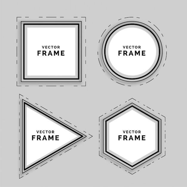 Vector gratuito conjunto de marcos de líneas abstractas geométricas