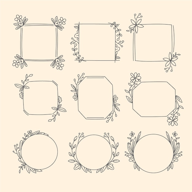 Conjunto de marcos ornamentales decorativos