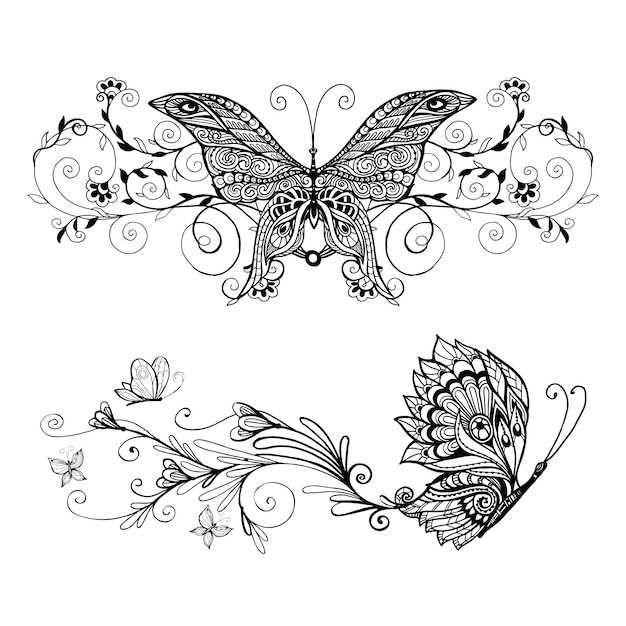 Conjunto de mariposas decorativas