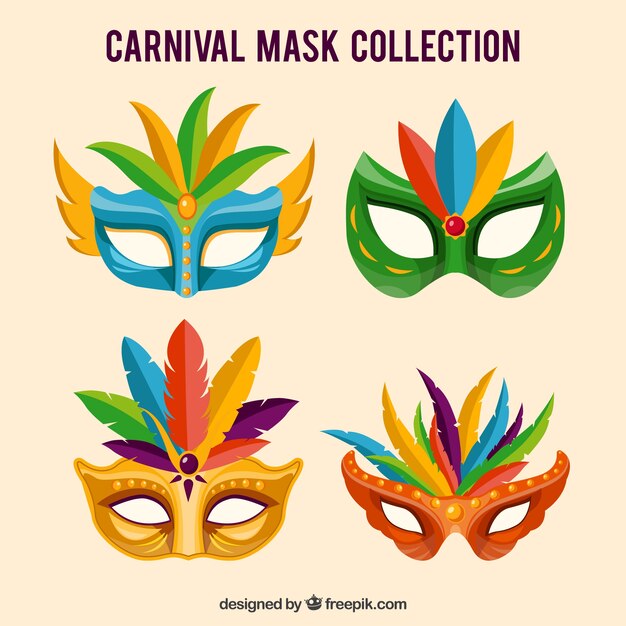 Conjunto de máscaras de carnaval