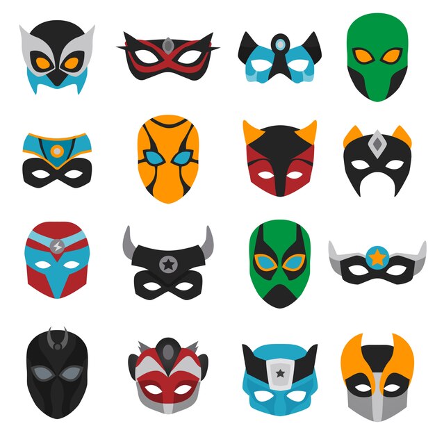 Conjunto de máscaras de superhéroe