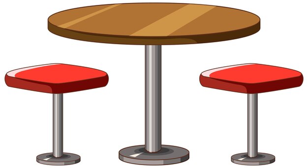 Un conjunto de mesa de comedor aislado