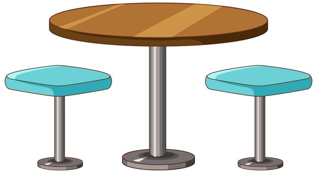 Un conjunto de mesa de comedor aislado