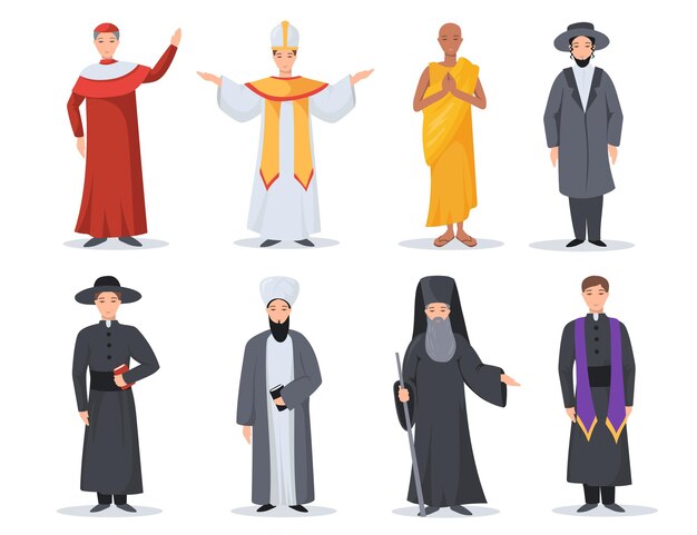 Conjunto de ministros de religión.