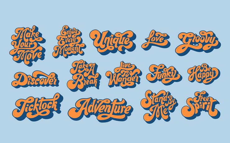 Vector gratuito conjunto mixto de tipografía de palabras motivacionales.