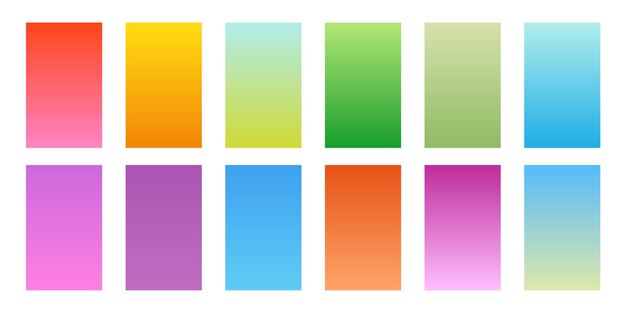 conjunto de moda de carteles de color con gradiente abstracto para el espacio de trabajo