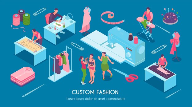 Conjunto de moda personalizado de costura isométrica
