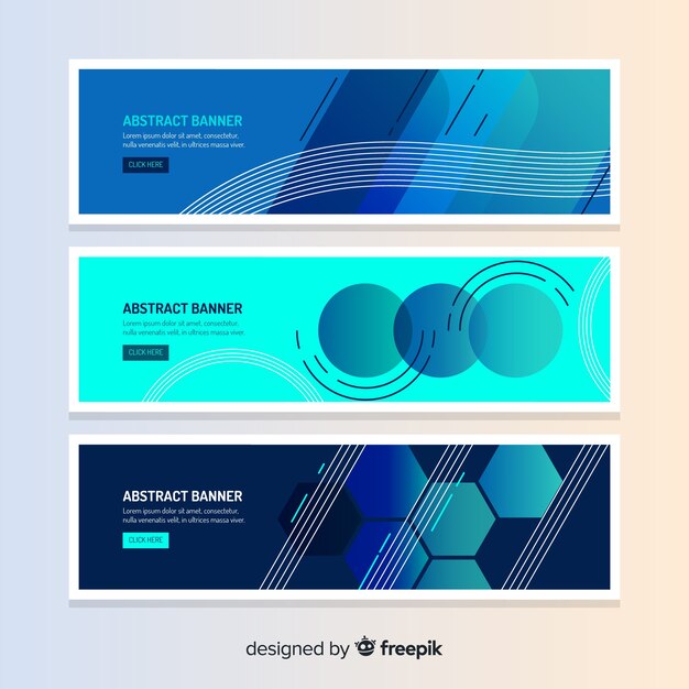 Conjunto moderno de banners abstractos coloridos