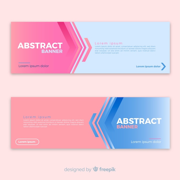 Conjunto moderno de banners abstractos coloridos