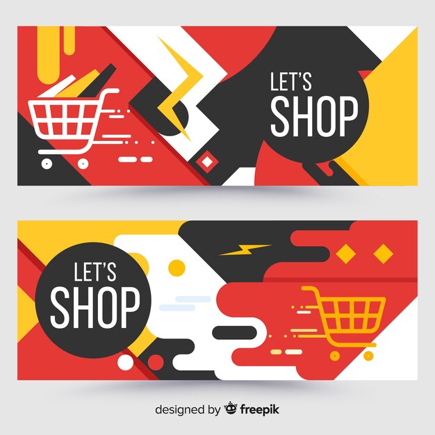 Conjunto moderno de banners abstractos coloridos