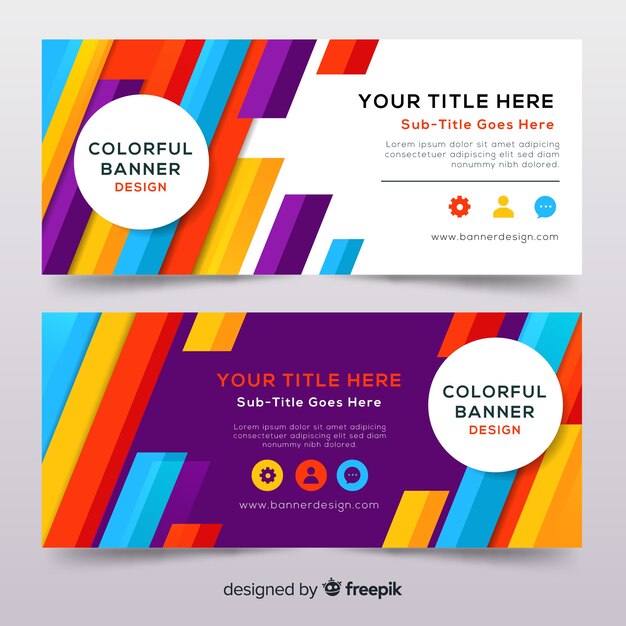 Conjunto moderno de banners abstractos coloridos