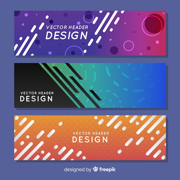 Vector gratuito conjunto moderno de banners abstractos coloridos