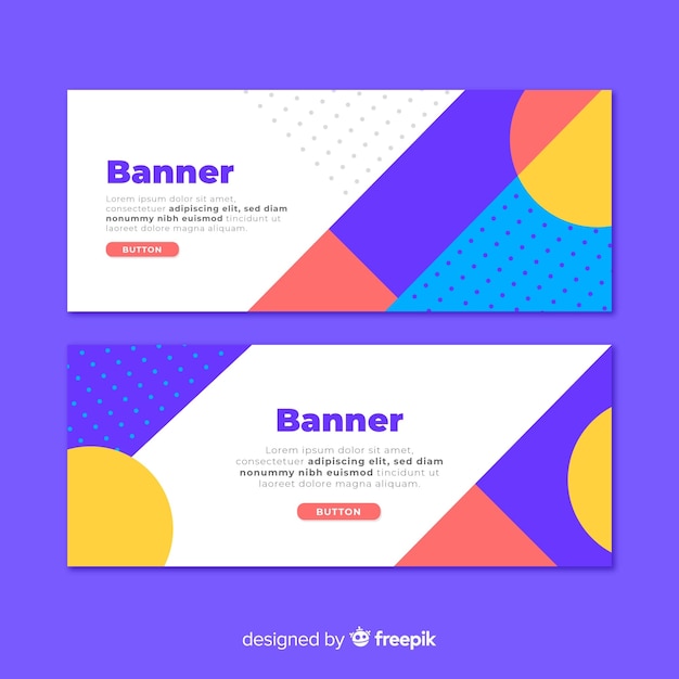 Conjunto moderno de banners abstractos coloridos