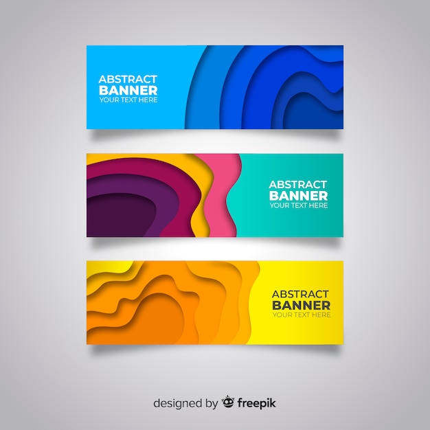 Conjunto moderno de banners abstractos coloridos