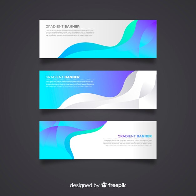 Conjunto moderno de banners abstractos coloridos