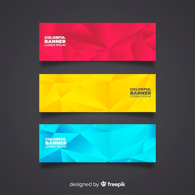 Conjunto moderno de banners abstractos coloridos