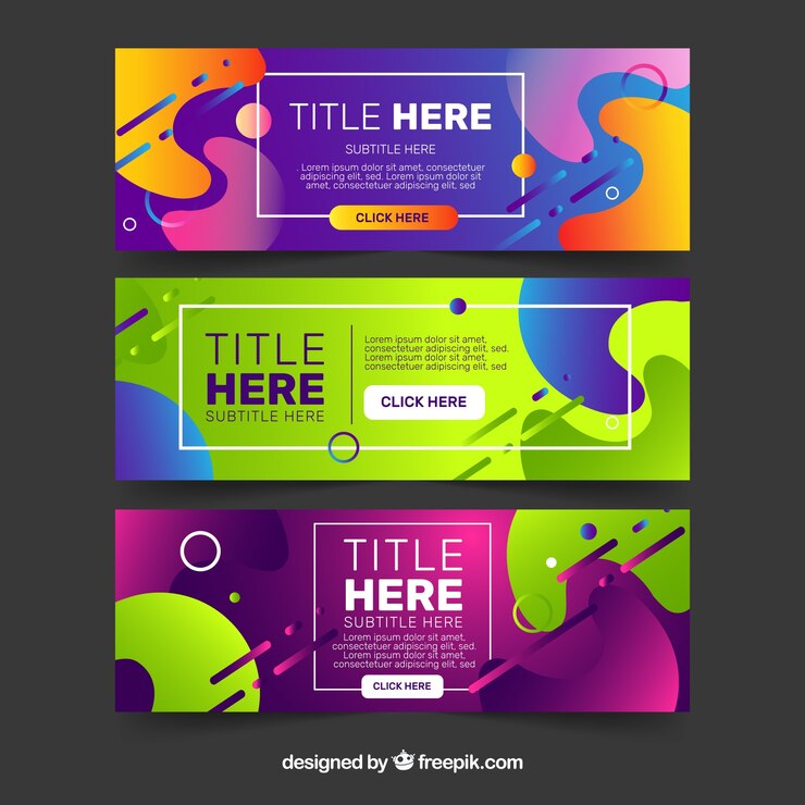 Vector gratuito conjunto moderno de banners abstractos