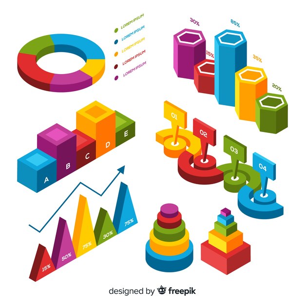 Conjunto moderno de elementos de infografía