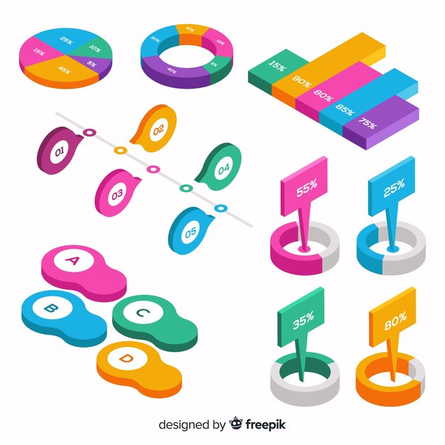 Conjunto moderno de elementos de infografía