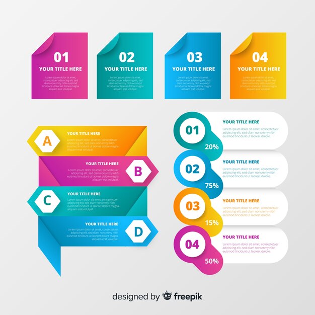 Conjunto moderno de elementos de infografía