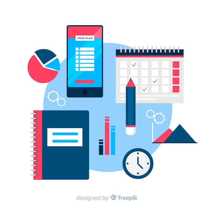 Vector gratuito conjunto moderno de elementos de organización coloridos