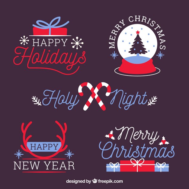 Conjunto moderno de  etiquetas de navidad