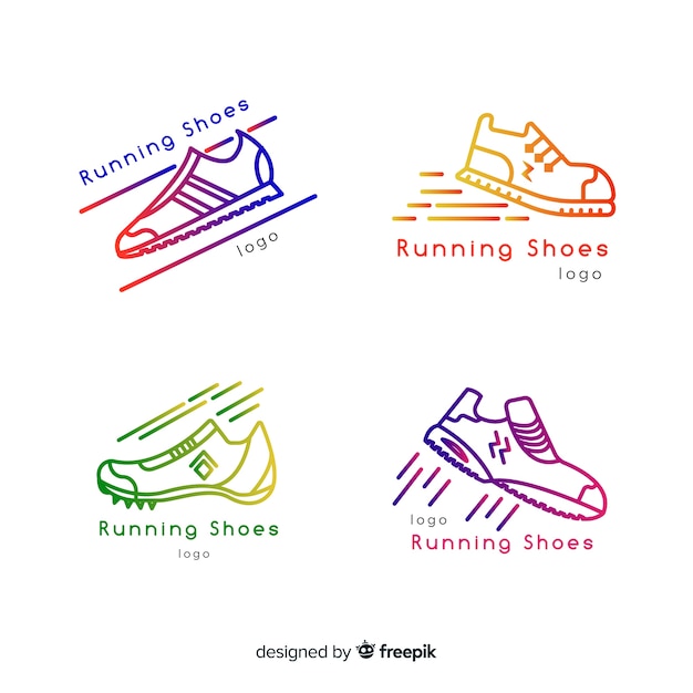 Conjunto moderno de logos de zapato coloridos
