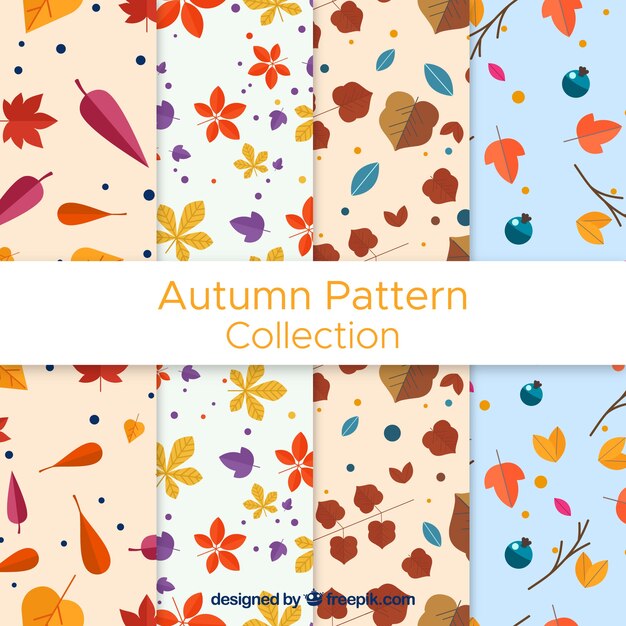 Conjunto moderno de patrones de otoño adorables