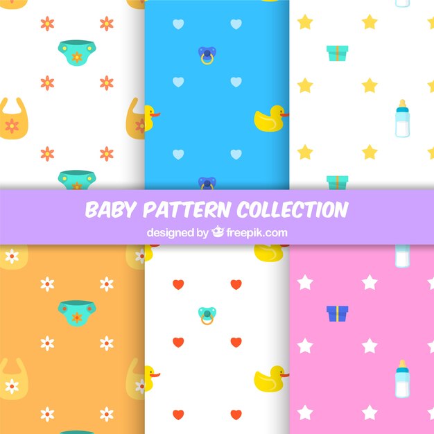 Conjunto de modernos patrones de bebé
