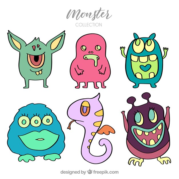 Conjunto de monstruos creativos