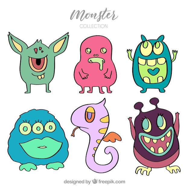 Conjunto de monstruos creativos
