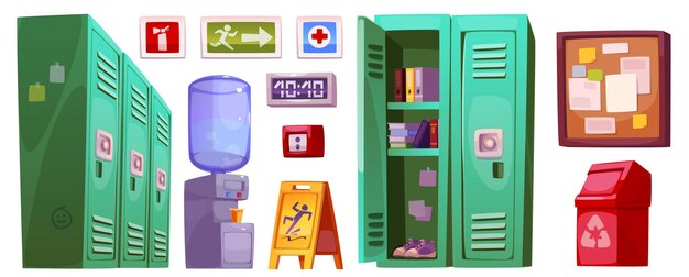 Conjunto de muebles para pasillos escolares