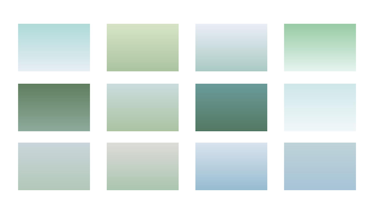 Vector gratuito conjunto de muestras de degradado abstracto para el vector de diseño de elementos ui y ux
