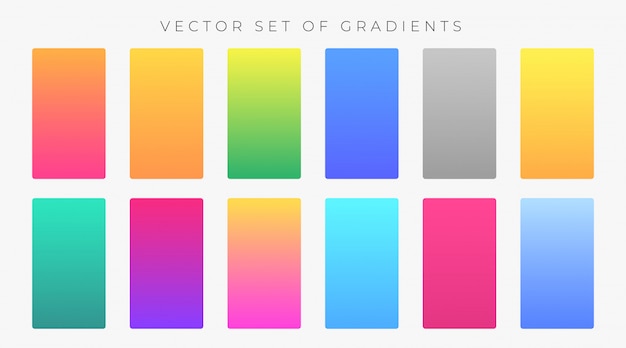 Vector gratuito conjunto de muestras de gradientes de colores vibrantes